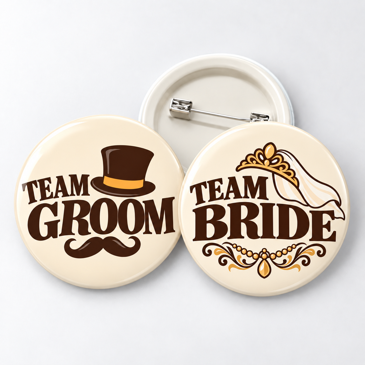 Wedding Badges — Bride or Groom (Pack of 100)