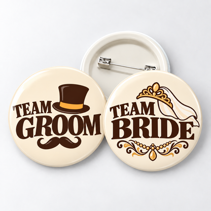 Wedding Badges — Bride or Groom (Pack of 100)